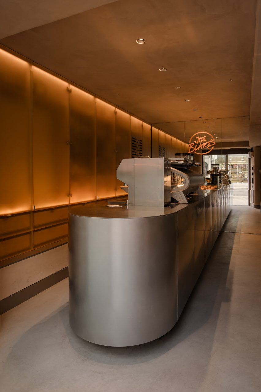 Joe Blake's espresso bar in Holborn, London designed by EBBA